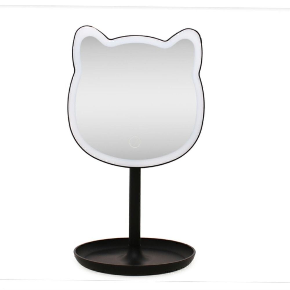 New! Black Cat Kitty LED Mirror! Adorable!